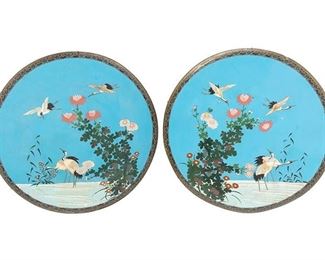 Japanese Meiji Period Cloisonne Chargers