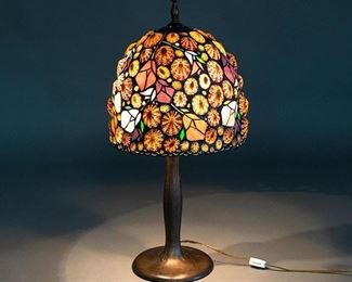 Richard Hoosin table lamp with stained glass