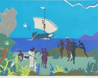Romare Howard Bearden (1911-1988), "Siren's Song, from the Odysseus Suite", signed and numbered serigraph, ed. 78/155