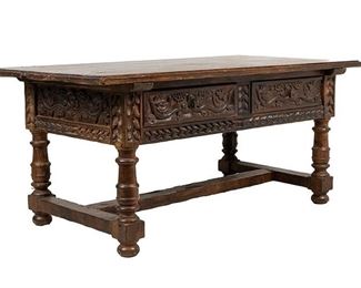 Carved Harvest Table