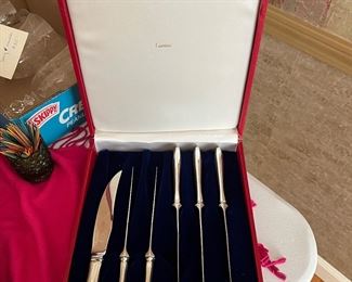 Vintage Cartier sterling silver knife set