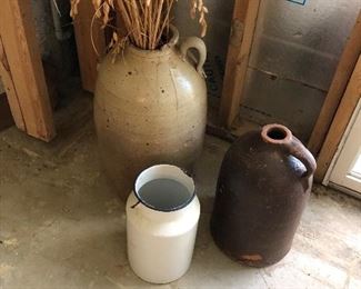 Crocks of various sizes