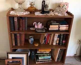 Books, oil lamps