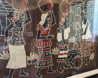 Fabric painted African art 