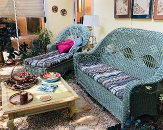 Wicker couch and lounge