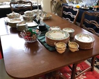 Dining table and six chairs