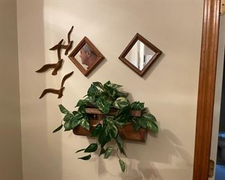 . . . another faux plant with birds and accent mirrors