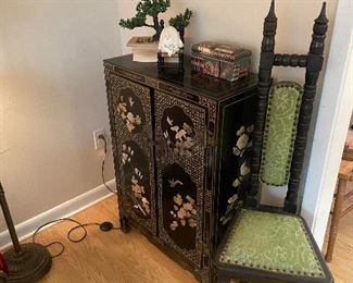 Oriental cabinet 
 Prayer chair