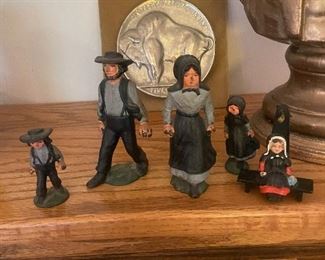 Cast iron Amish family