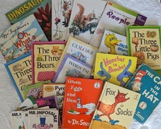 Children's books, including some older Dr Seuss books.
