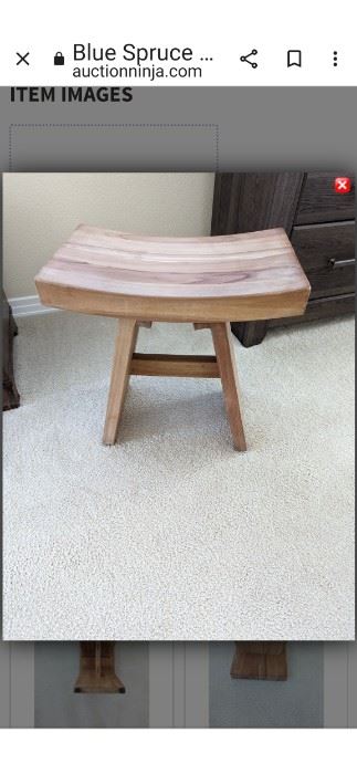 Heavy teak wood stool. Is located upstairs. 