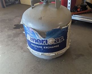 Propane tank with propane in it. 