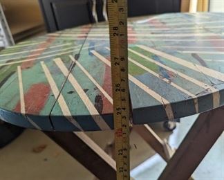 Colorful collapsible table. 