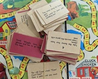 Old uncle wiggly game board with cards.