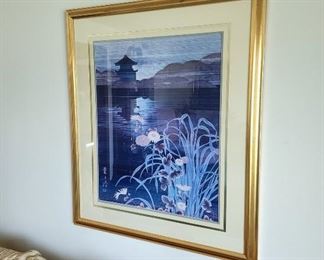 Large framed Asian print