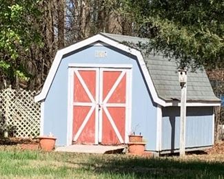 Nice 10 x 12 shed with double doors, one window in the rear, and some electrical.  Asking $2,400.  The buyer is responsible for moving.