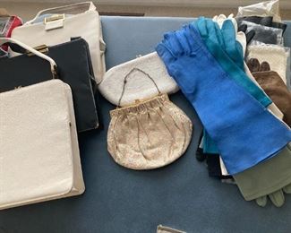 vintage purses and long gloves