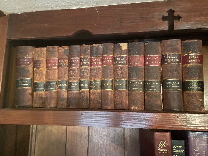 Texas leather bound law books from late 1800s