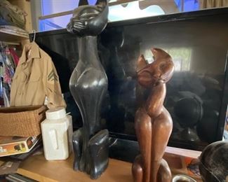 Wood Cat Sculptures