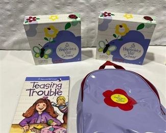 American Girl Hopscotch Hill, Hair Care Kit, Soccer Outfit, Recess Play Set and a book