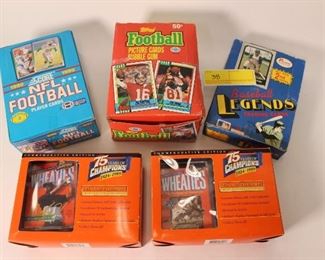 5 Boxes Baseball Legends Wheaties Football Cards