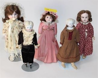 5pc Antique Doll Lot