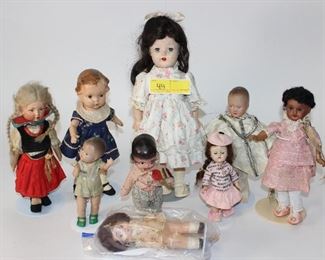 9pc Antique Doll Lot