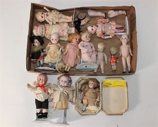 13pc Antique Porcelain Doll Lot