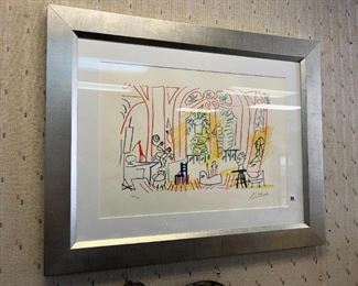 Picasso Print signed.  We also have Calder, Andy Warhol