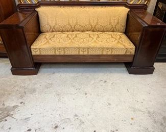 French Hallway Bench. Locked storage on each side. c.1920-30