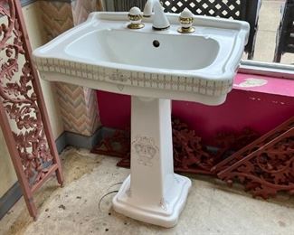 Vintage Pedestal Sink c.1940's