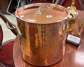 Silver Lined Copper Pot Made in France for Willian Sonoma, 1"h x "dia.25