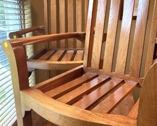 2 Wooden Dining Patio Chairs