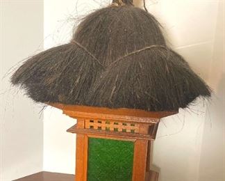 Balinese Garden Lamp With Coconut Husk Roof
