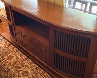 Bow Front Wood Sideboard Buffet