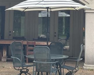 Patio Table and Chair Set With Umbrella