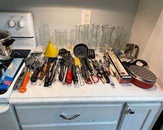 kitchen utensils, cheese grater, bud vases