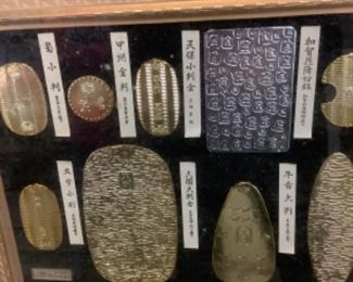 Framed antique coins replica