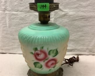 Blown out glass lamp