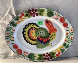 Enamel turkey platter
