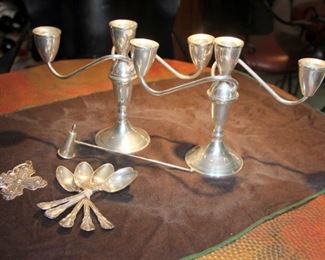 Sterling Weighted Candelabras, Misc Sterling