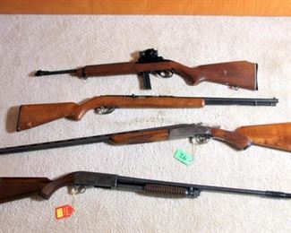 Marlin Model 989 .22 Rifle, Savage 187S .22 Rifle, Iver Johnson Special Trap 12 ga. Shotgun, Ithaca Model 37 20 ga.,