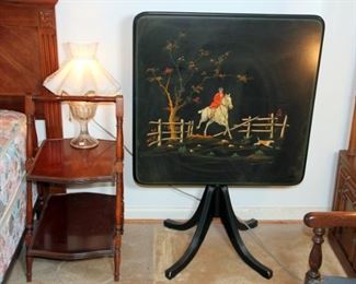 Hunt Scene Tilt Top Table
