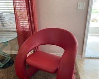 modern red chair (CHEERS)