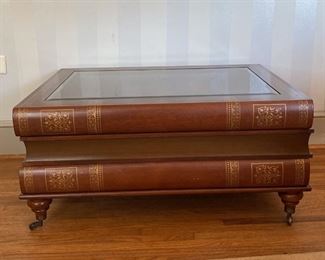 Stack of Books Display Top Coffee Cocktail Table