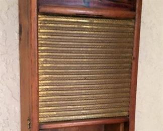 Made-Rite Washboard Four Shelf Storage Cabinet, 24" x 12.5" x 5.5"