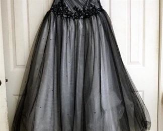 Camille Size 2 Prom Dress With Underskirt And Sequined Tulle Overskirt