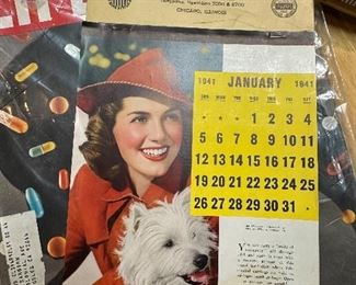 1941 Advertising calendar—MINT!