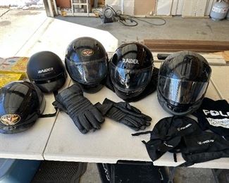 Motorcycle helmets, gloves, do-rags
