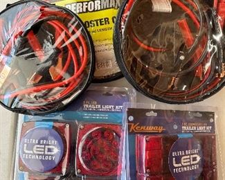 Trailer light kits, jumper cables